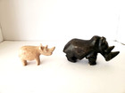 Dolphin, Whale, Fish and Rhino paperweight figures (4 soapstone, 2 wooden) — photo 4