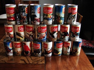 original schmidt beer steel cans "outdoor series" all 21 complete set