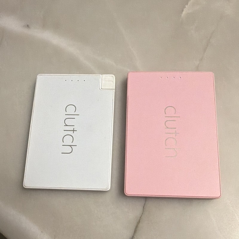 clutch Power Bank Portable Phone Charger External Battery Pack 2-Pack White Pink