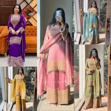 Crunchy Suits Pakistani Salwar Kameez Readymade Palazzo Bollywood Wedding Party