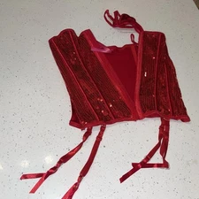 ❤️❤️Seven ‘til Midnight Red Sequin Lingerie Set Panties Large New❤️❤️