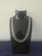 Mens Heavy Stainless Steel Curb Chain Necklace 10mm Silver Cuban Link 60cm 24"