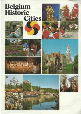Vintage 1984 Belgium Historic Cities Travel Guide   45 Pages   Maps and History