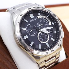 Citizen H610 5074321 Uhr Funk Solar Chronograph Armbanduhr Silber Schwarz