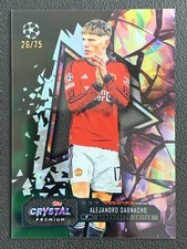 Alejandro Garnacho 2023-24 Topps Crystal Premium UCL Green /75 #25