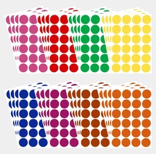 Dots Stickers Color Coding 1 Inch 25mm Solid Colors Round Labels 32 Sheets