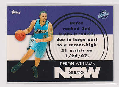 2007-08 Topps Generation Now #GN13 Deron Williams - Jazz - 164   