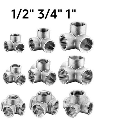 Gewindefittings Edelstahl V2A  3,4,5-Wege Winkel Schraubfittinge IG 1/2'' 3/4'' 1''