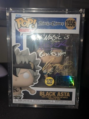 Funko Pop Animation Black Clover Black Asta #1556 Glow Autographed Exclusive