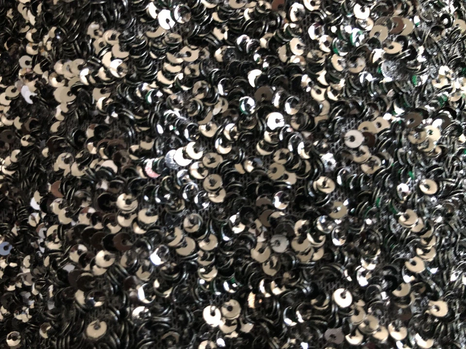 Blusa Lafayette 148 New York Talla XL Negra Lentejuelas Manga Larga Mangas Bandas Dobladillo Foto 4 de 4