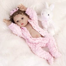 18In Realistic Reborn Baby Dolls Full Body Vinyl Silicone Girl Doll Newborn Doll
