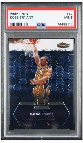 2002 TOPPS FINEST 47 KOBE BRYANT LAKERS PSA 9 MINT