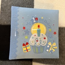 Koala Baby My First Birthday 50 Pages 4x6 Photo Album Book Blue Felt Embroidered