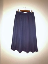 Vintage ILGWU Pleated Midi Skirt Navy Blue