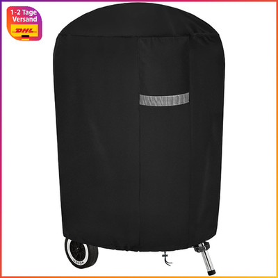 Grillabdeckung Wetterfest Oxford-Gewebe Wasserdicht Staubdicht Ø71x68cm Schwarz