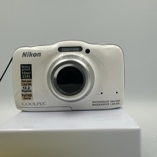 Nikon COOLPIX S32 13.2MP Digital Camera White 3x Zoom Chums Strap Manual