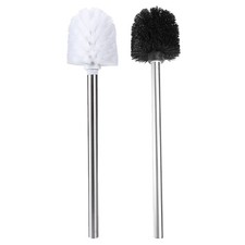2 Pcs Replaceable Toilet Brush Set Plastic Handle for Bathroom Cleaning