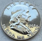 1962 Proof Franklin Half Dollar 90% Silver-INV#8906