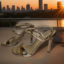 New Michael Kors Women's Liana Heel Dressy Sandal Pale Gold 160 Size 5.5