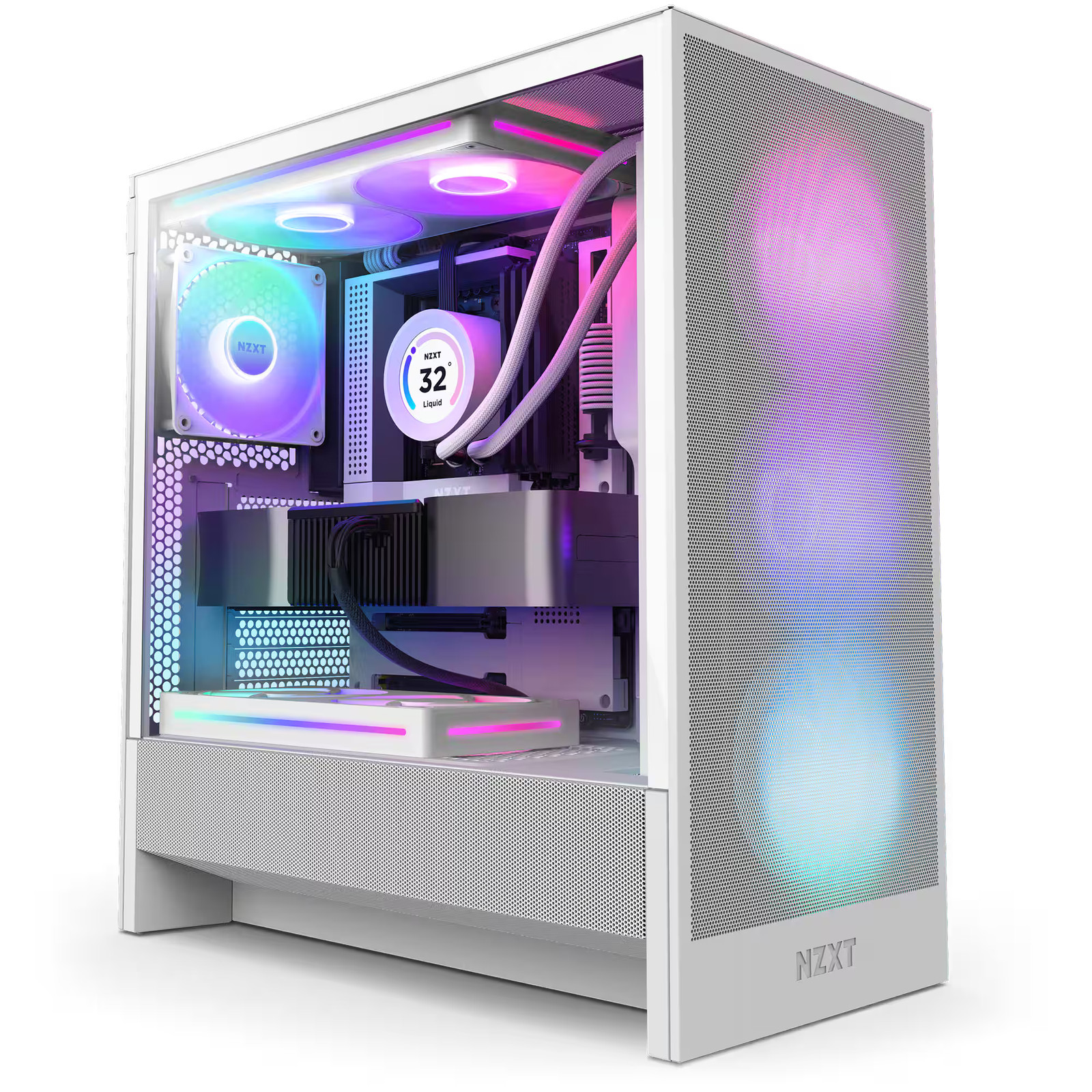 NZXT - H5 Flow RGB 2024 Компактный корпус для ПК ATX Mid-Tower Airflow - Белый 15390₽