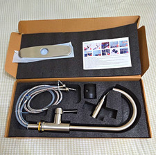 Brushed Silver High Arc Pull-Out Kitchen Faucet, Single Hole, Deck Plate Hoses