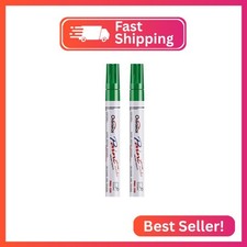 Overseas Permanent Paint Pens Green Markers - 2 Pack Single color Oil Based Pain