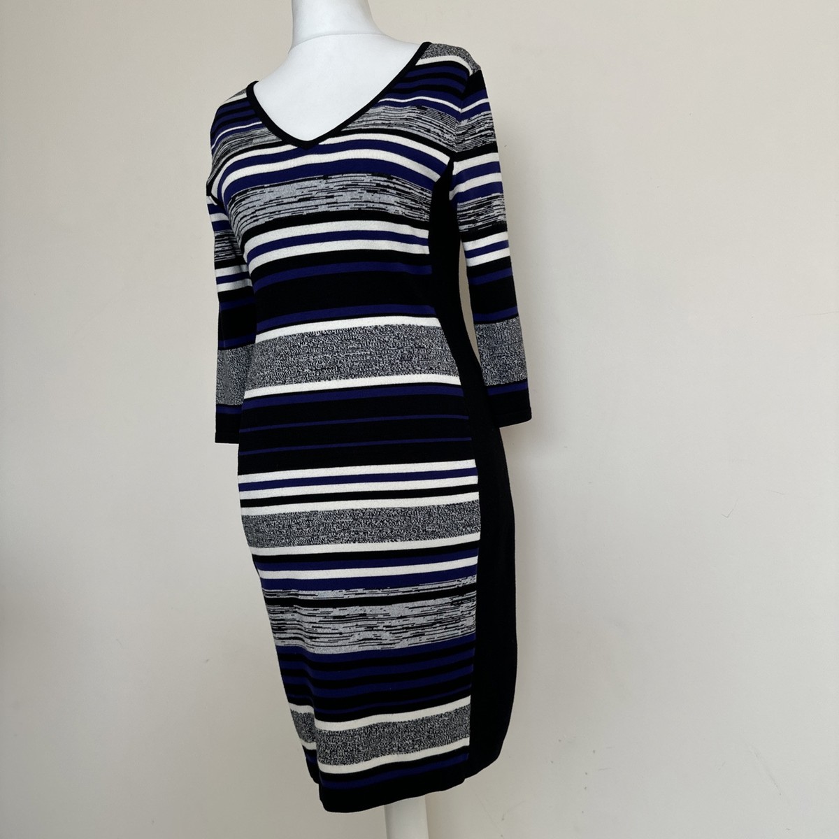PHASE EIGHT WOMEN UK 12 S Shift Dress Knit Striped Vibrant Spring