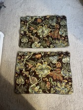 Rose Tree Pillow Covers 28 X 22 Floral With Brown Backing And Button Closure