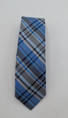 Apt. 9 Men's Tie Blue Gray Plaid Necktie