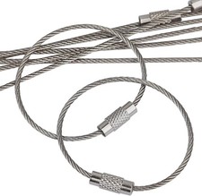 10 Pcs Stainless Steel Wire Keychain Cable Wire Key Ring Chain with Screw Lock