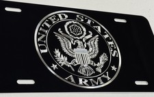 Engraved Us Army Seal Car Tag Diamond Etched Black Aluminum Metal License Plate Engraved Us Army Seal Car Tag Diamond Etched Black Aluminum Metal License Plate
