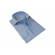 Men's Dress Shirt Christopher Lena 100 Cotton Wrinkle Free C507RSSR Blue Slim