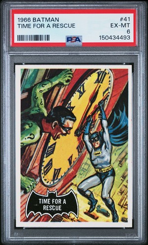 1966 Topps Batman Black Bat #41 Time for a Rescue