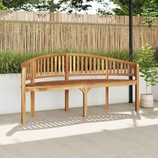 Teck Solide Banc de Jardin en Forme de Banane 120 cm Patio Extérieur vidaXL