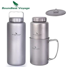 Boundless Voyage Titanium 1050ml Water Bottle, Leak-Proof Camping Flask