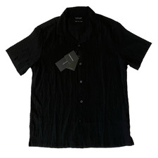 CACTUS MAN Ricky Singh NWT Men Size M Black Seersucker Button Short Sleeve Shirt