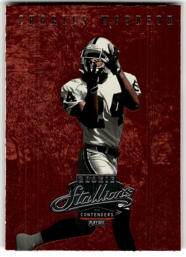 Charles Woodson Playoff Contenders Rookie Stallions #13 Base