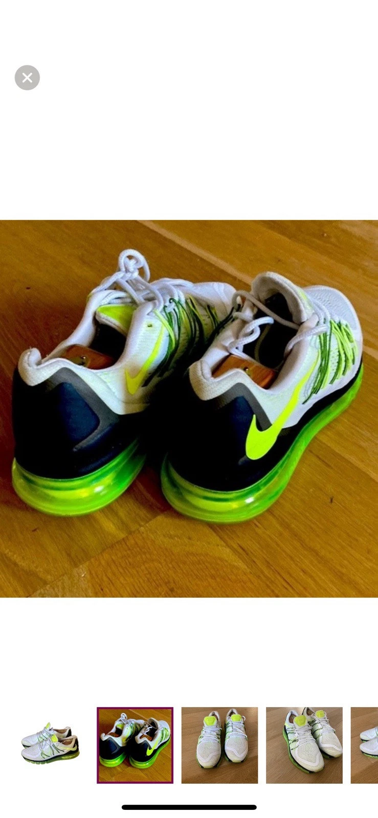 Nike Air Max 2015 MENS SIZE 9 Running Shoes White Volt Green 698902 107