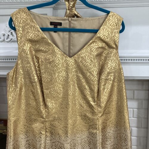ESCADA Shift Kleid 46, Farbverlauf Gold mit Gürtel, Gr. 46 neu ohne Etikett Vintage perfekt - Bild 2 von 14