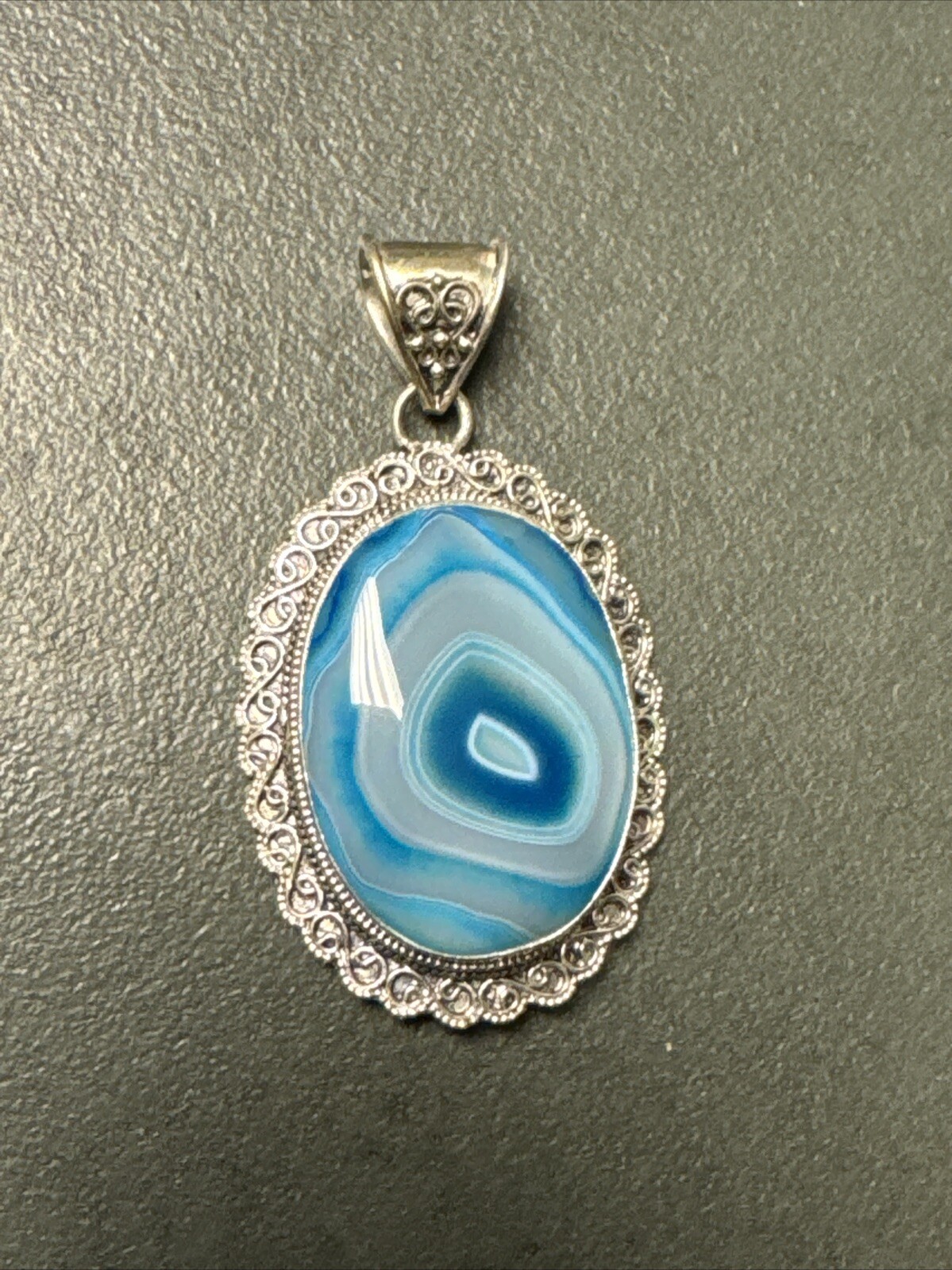 Gorgeous Large Statement 925 Sterling Silver Blue… - image 1