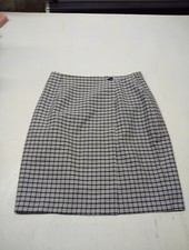 Vintage Worthington Blue & White Plaid Skirt Size 14 Women USA Made