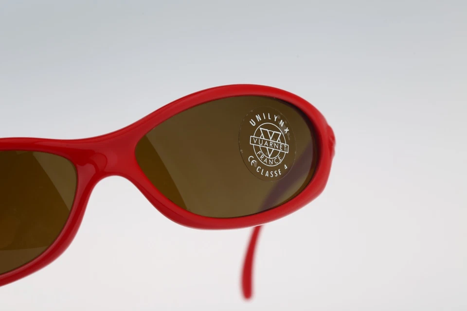 Vuarnet Pouillorux 033 Mascalzone Latino, 90s red wrap oval sunglasses NOS - Image 3 of 4