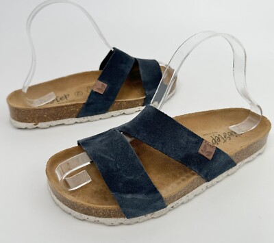 BIOSTEP Womens Sandals Sz Leather Suede Slide Comfort