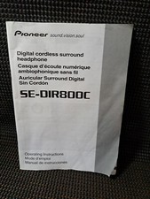 Pioneer Digital Cordless Surround Headphone Manual User Guide Instructions...