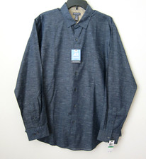 Easy Care Blue Shirt Van Heusen Men Size M Long Sleeve Button Classic Wicking