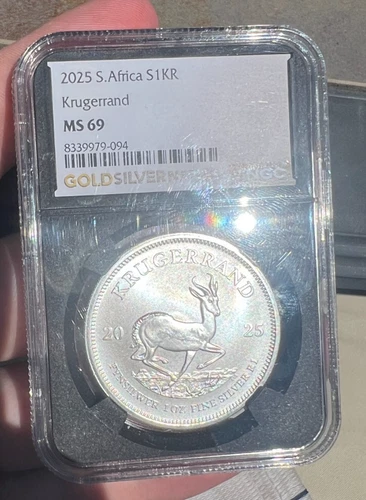 2025 South Africa 1 oz Silver Krugerrand NGC MS69