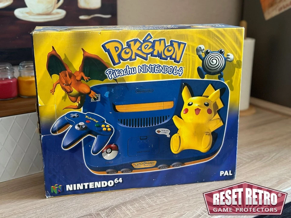 RESET RETRO Custodia protettiva adatta per console Nintendo 64 edizione Pikachu in confezione originale protector N64