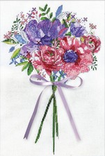 Counted Cross Stitch Kit  Design Works Flowers and Lace Bouquet DW3244 SALE 