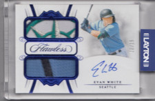 2020 Panini Flawless Dual Patch Autographs Sapphire #18 Evan White 10/15