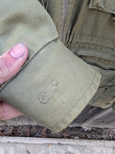Vintage Orvis Hunting Jacket Cotton Twill Khaki Pockets 90s XL - Picture 10 of 13